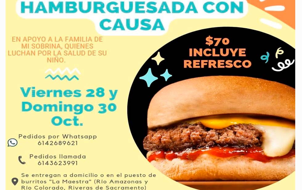 Apoyarán a Deyton con venta de hamburguesas