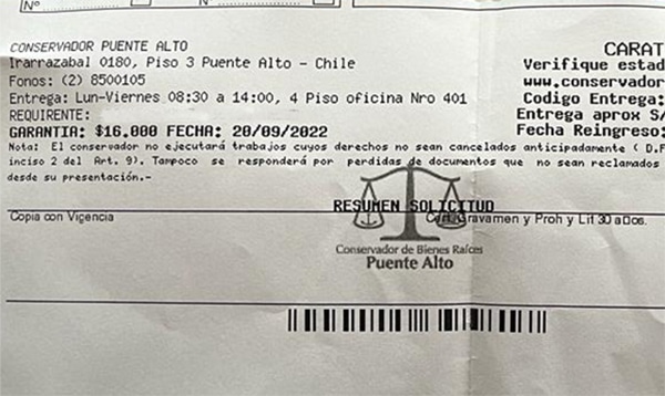 Conservador de Bienes Raíces funciona sin emitir boletas – Puente Alto al Día